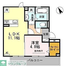 レジデンス春岡 1LDKの間取図画像