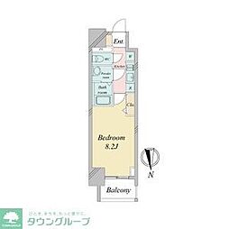プレサンス広小路通パルス 1Kの間取図画像