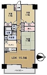 オーク新石切 3LDKの間取図画像
