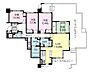 間取り：4LDK・専有面積：90.91m2、バルコニー面積：8.85m2・ルーフバルコニー面積：33.19m2・テラス面積：16.84m2