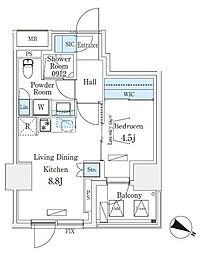 渋谷区東3丁目マンション 1LDKの間取図画像