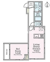コリーナアルタ 1LDKの間取図画像
