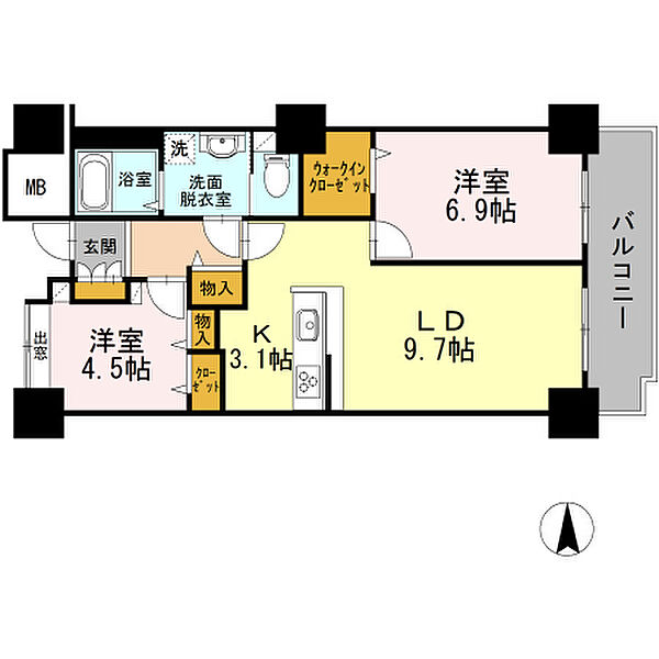 品川シーサイドビュータワーI 1703｜東京都品川区東品川４丁目(賃貸マンション2LDK・17階・64.06㎡)の写真 その2