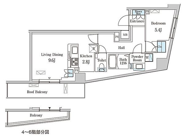 プリマリード南青山 304｜東京都港区南青山７丁目(賃貸マンション1LDK・3階・48.29㎡)の写真 その2