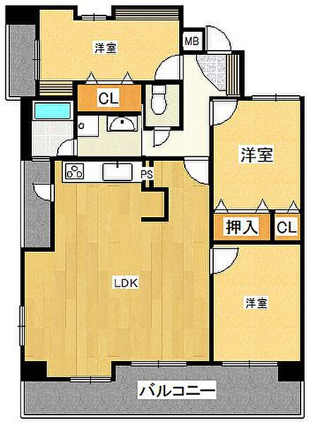 クィーンズ久留米ステーションスクエア ｜福岡県久留米市東町(賃貸マンション3LDK・3階・75.36㎡)の写真 その2