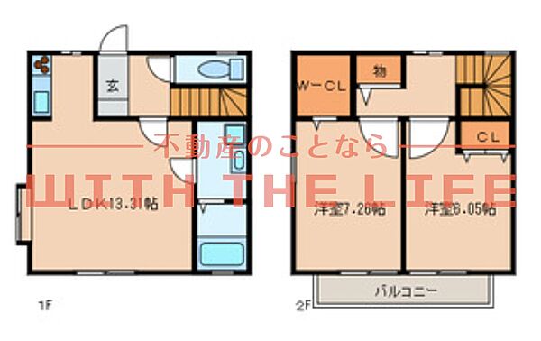 RUSSET VILLAGE（ラセットレッジ）枝光 K棟101号｜福岡県久留米市合川町(賃貸一戸建2LDK・1階・72.00㎡)の写真 その2