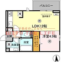 Augusta 101号 ｜ 福岡県久留米市津福本町608-1（賃貸アパート1LDK・1階・40.29㎡） その2