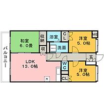 グレースハイツI 305号 ｜ 福岡県久留米市国分町1151-1（賃貸マンション3LDK・3階・69.30㎡） その2