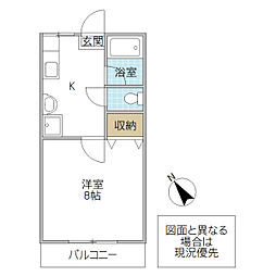 櫻コーポフジタ 1Kの間取図画像
