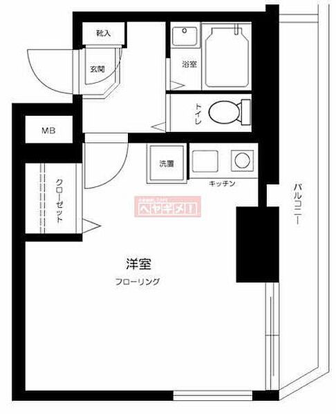 エヴェナール東中野 301｜東京都新宿区北新宿４丁目(賃貸マンション1R・3階・18.58㎡)の写真 その2