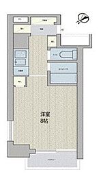 スカイコート日本橋浜町3 1Kの間取図画像