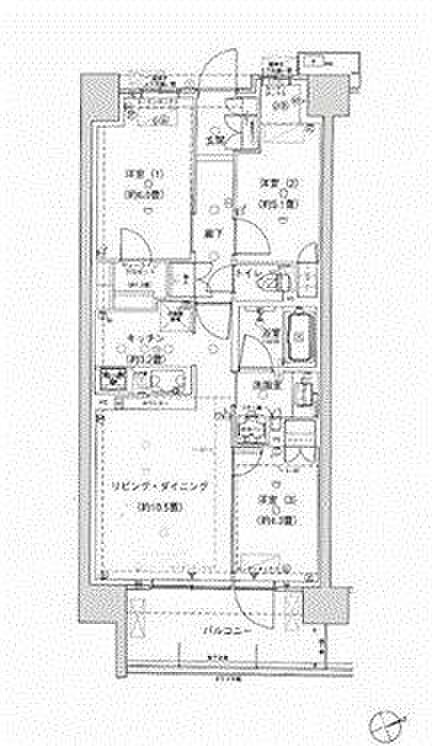 3LDK 間取り