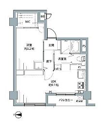 中銀八丁堀マンシオン 1LDKの間取図画像