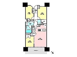 プラウド門前仲町ディアージュ 3LDKの間取図画像
