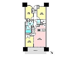 プラウド門前仲町ディアージュ 3LDKの間取図画像