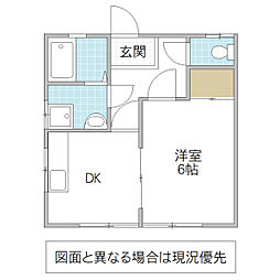 大曽根ハイツ 1DKの間取図画像