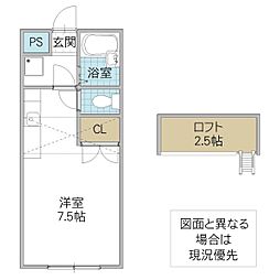 ELLE ワンルームの間取図画像