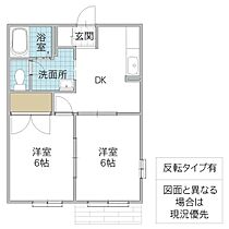 昴ハイツ E棟 101号室 ｜ 茨城県石岡市南台（賃貸アパート2DK・1階・35.30㎡） その2