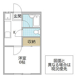 シティハウスヒルズ 1Kの間取図画像