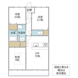 グレイスコート2 3LDKの間取図画像