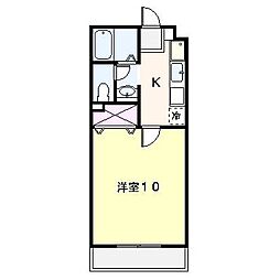 リシィーヴ新町 1Kの間取図画像
