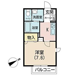 シャーメゾン下高津 1Kの間取図画像