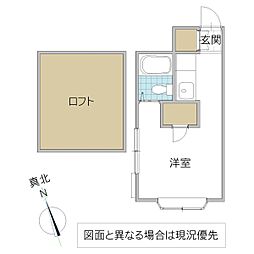 クレスト 1階ワンルームの間取り