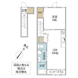 アリビオ 2階1LDKの間取り