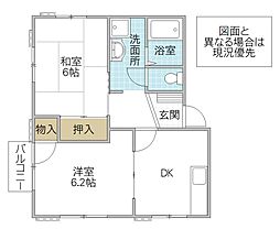フレグランスB 2DKの間取図画像