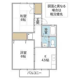 パレットハウス 2DKの間取図画像