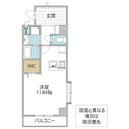 DJひたち野3 ワンルームの間取図画像