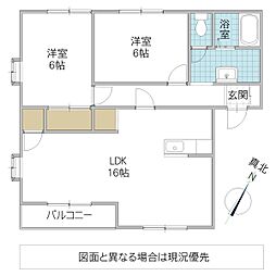 グレインスクエアC 2LDKの間取図画像