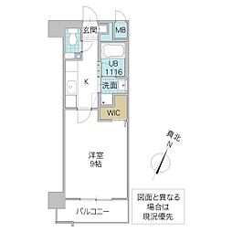 Legabene柏の葉 5階1Kの間取り
