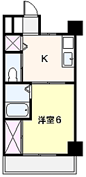 グランデュール広小路 1Kの間取図画像