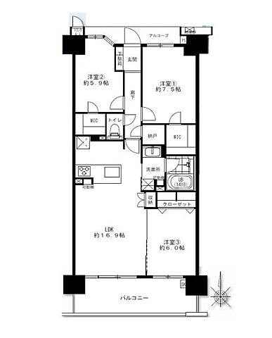 間取り リムザ 9階/-