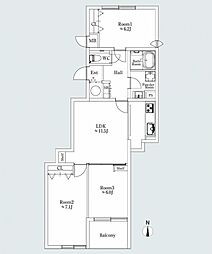 ニックハイム中野島 3LDKの間取図画像
