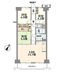 メイツ相模大野 3LDKの間取図画像