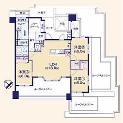 レクセルプラザ昭島 3LDKの間取図画像