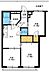 間取り：2LDK、専有面積44.05m2、南向け