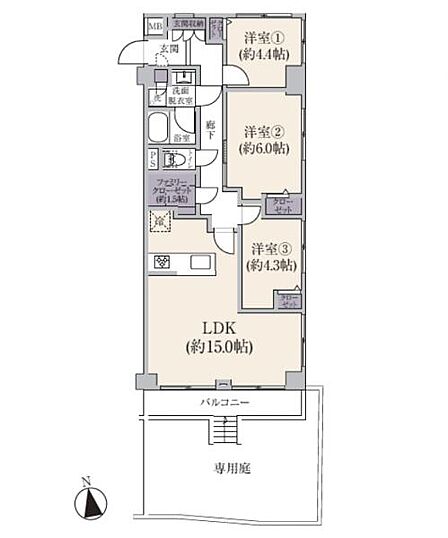 3LDK 間取り