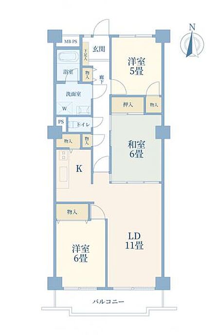 3LDK 間取り