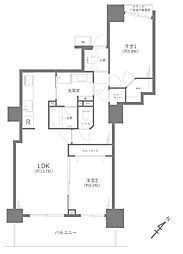 パークシティ大宮セントラルタワー 2LDKの間取図画像