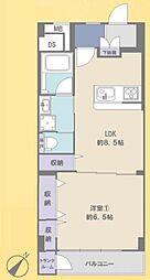 ウイスタリアマンション 1LDKの間取図画像