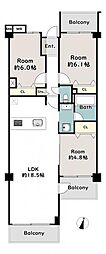 コスモ浦和常盤 3LDKの間取図画像