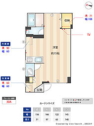 メゾンクルージュ ワンルームの間取図画像