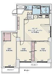 ふじ井ハイデンス円山 3LDKの間取図画像
