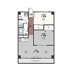 レジデンス足利 2LDKの間取図画像