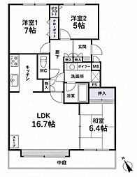リバーサイド元町館 3LDKの間取図画像