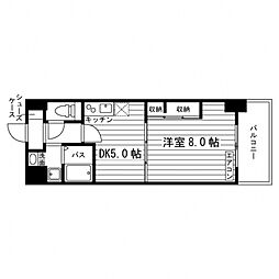 セレーノ高松 9階1DKの間取り