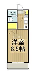 JR中央線 日野駅 徒歩7分の賃貸アパート 2階1Kの間取り